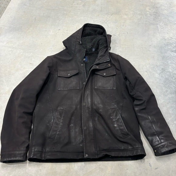 Dockers Arctic Cloth Sherpa Storm Hooded Jacket Coat‎ Black Men's Size Medium M - Picture 1 of 3